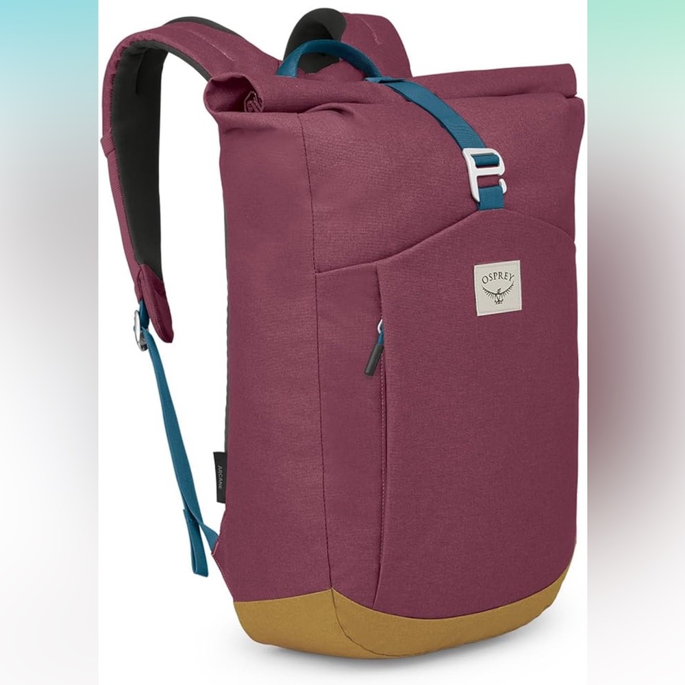 Osprey Arcane Roll Top Commuter Backpack, Allium Red/Brindle Brown